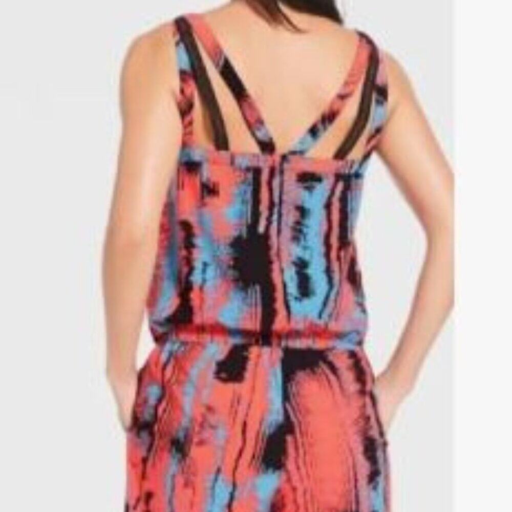Fabletics Brand Size Medium Liza Romper Heat Wave Print Strappy - Picture 3 of 5